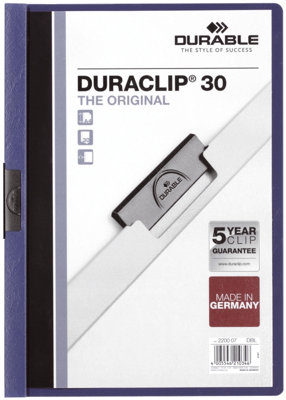 Clip-Mappe A4 Duraclip d`blau DURABLE 2200 07