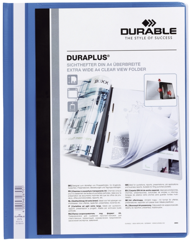 Schnellhefter Panorama blau DURABLE 2579 06 Duraplus