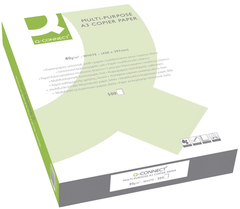 Kopierpapier A3 80g weiß Q-CONNECT KF01089 ECF
