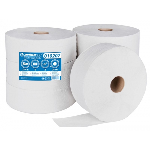 Toilettenpapier JUMBO 2-lag.  recycelt, 280 mm, 257 m, weiß