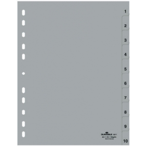 DURABLE 6511-10 Nummernindex Polypropylene (PP) Grau Tab-Register