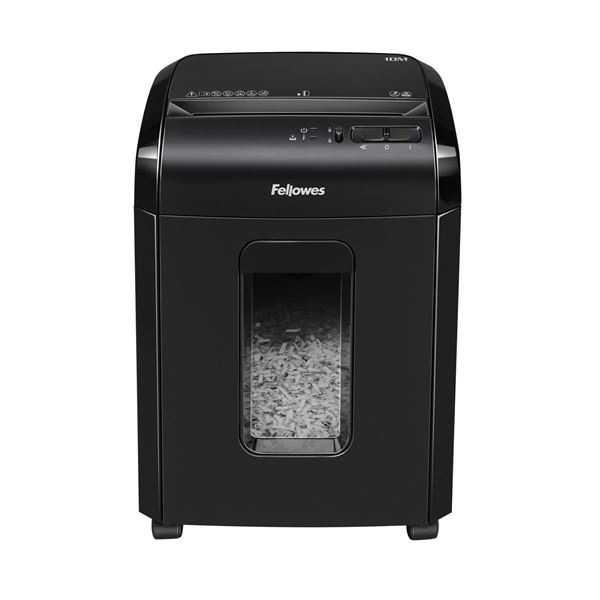 Fellowes Powershred 10M Aktenvernichter Mikrogeschnittene Zerkleinerung Schwarz