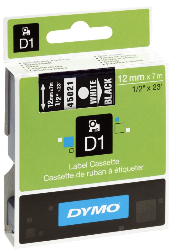 Schriftband D1 45021 sw/weiß DYMO S0720610 12mm 7m