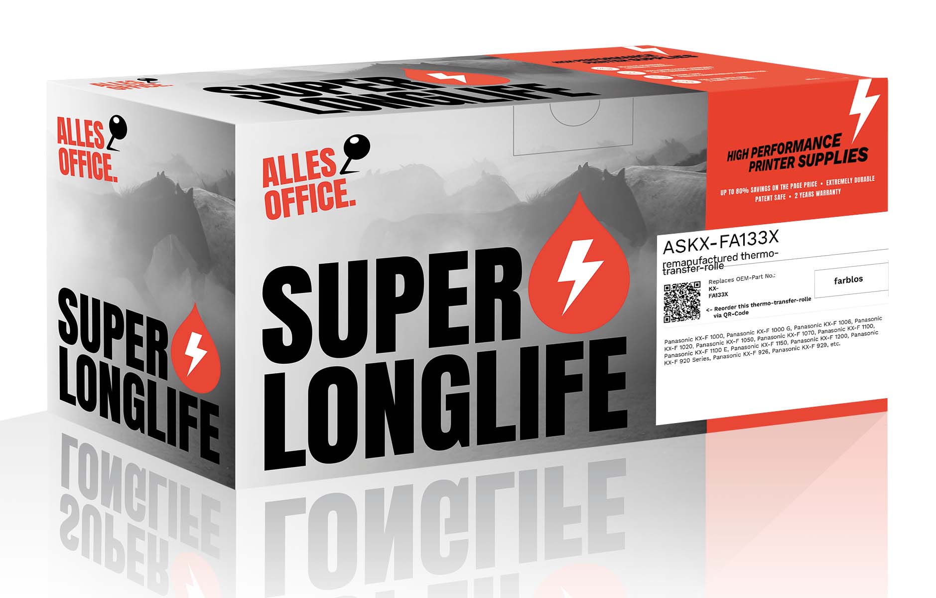 Superlonglife Panasonic KX-FA133X Thermo-Transfer-Rolle farblos