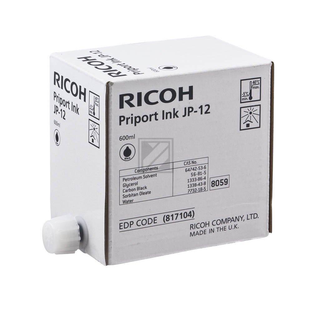 Original Ricoh 817104 / JP12 Tinte schwarz