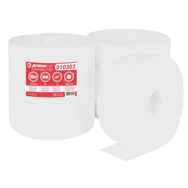 Toilettenpapier JUMBO 2-lag. Zellulose, 280 mm, 260 m, weiß