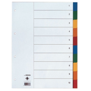 Farbregister 10tl PP A4 weiß Q-CONNECT KF01836 blanko