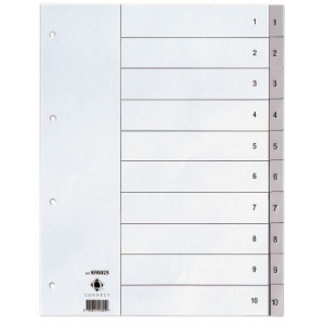Ordnerregister 1-10 PP A4 grau Q-CONNECT KF01825