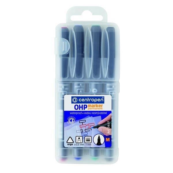 CENTROPEN Marker OHP Permanent 2634 S, 2636 F, 2637 M, 1 mm, sortiert