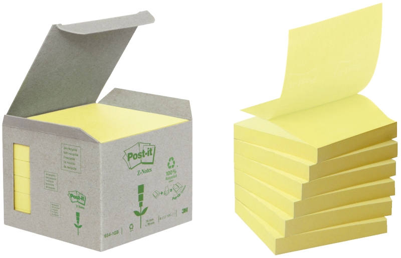 Haftnotizen Z-Notes gelb POST-IT R330-1B Recycle 76x76