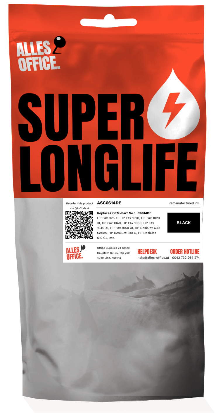 Superlonglife HP C6614DE / 20 Tinte schwarz