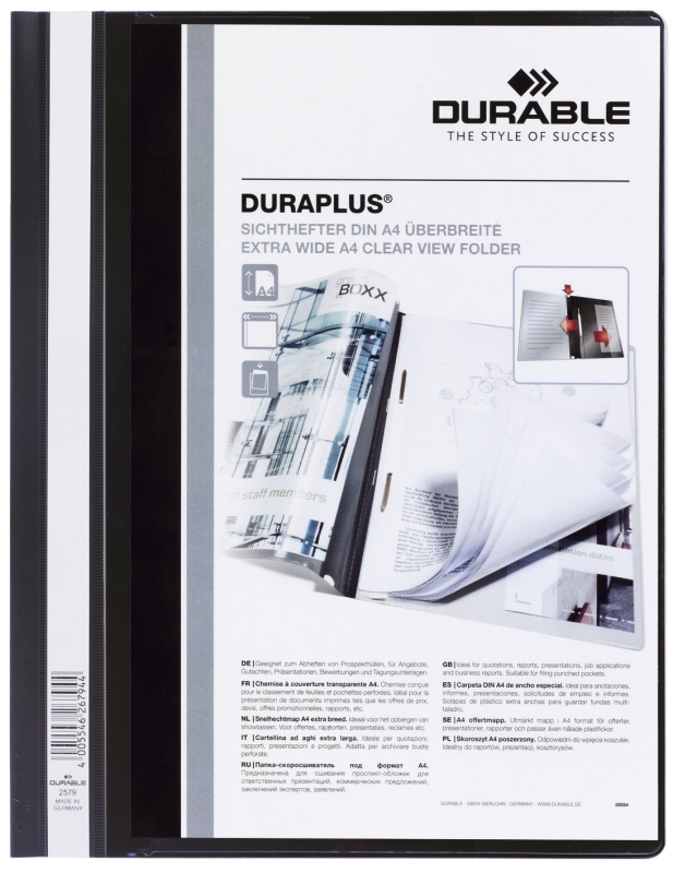 Schnellhefter Panorama schwarz DURABLE 2579 01 Duraplus