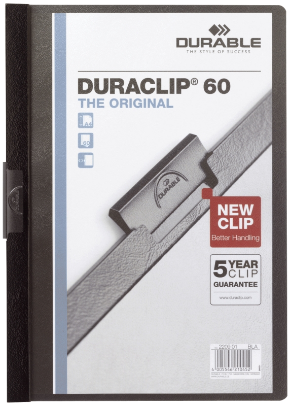 Clip-Mappe A4 Duraclip schwarz DURABLE 2209 01