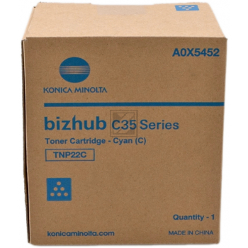 Original Konica Minolta A0X5452 / TNP-22C Toner cyan