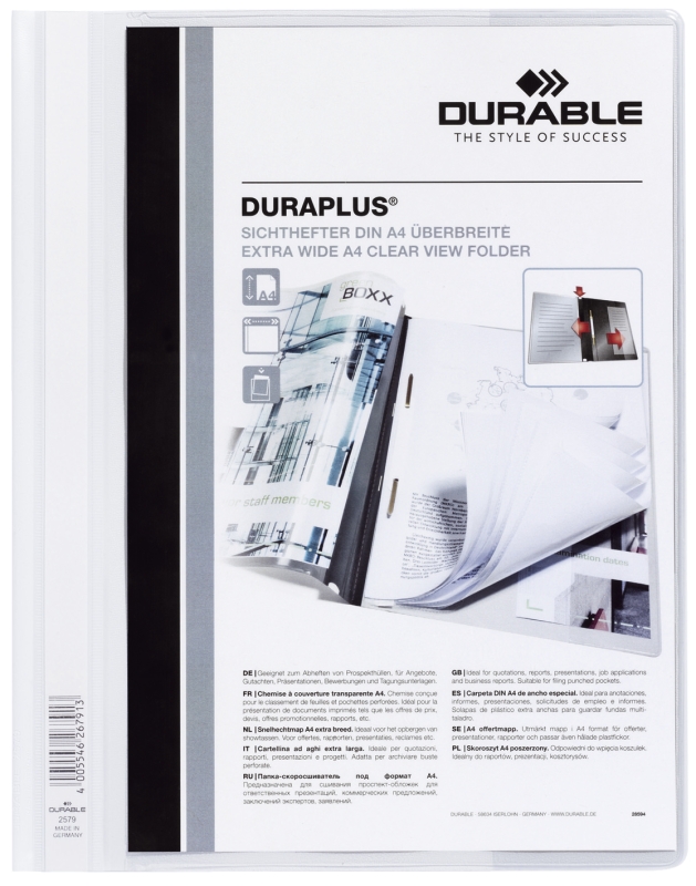 Schnellhefter Panorama weiß DURABLE 2579 02 Duraplus