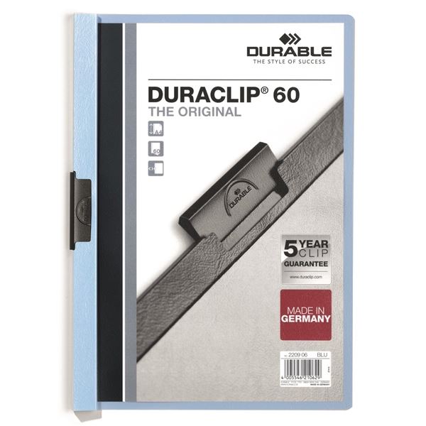 Durable Duraclip 60 Präsentations-Mappe PVC Hellblau, Transparent