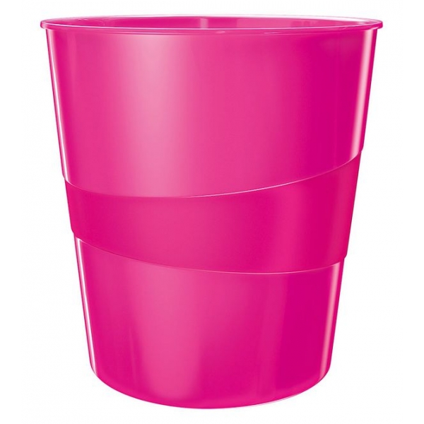 Papierkorb WOW 15l pink metallic LEITZ 5278-10-23