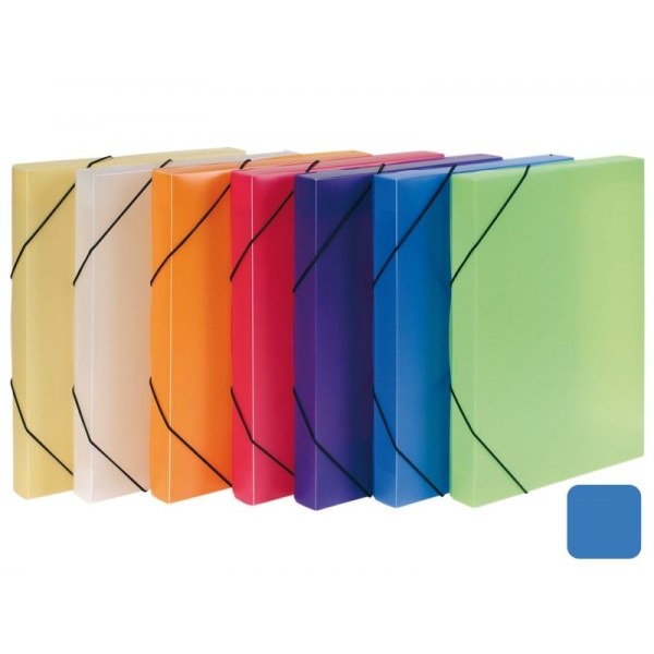 Heftbox transp. blau Q-CONNECT KF02310 A4 25mm PP