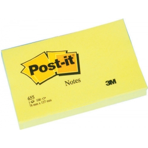 Haftnotizblock POST-IT® gelb, 76 x 127 mm, 100 Blatt