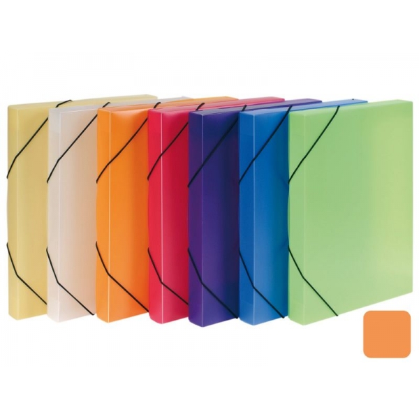 Heftbox transp. orange Q-CONNECT KF02309 A4 25mm PP