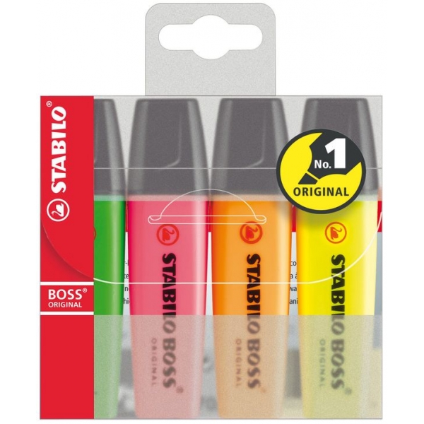 Textmarkeretui BOSS 4 Stück STABILO 70/4