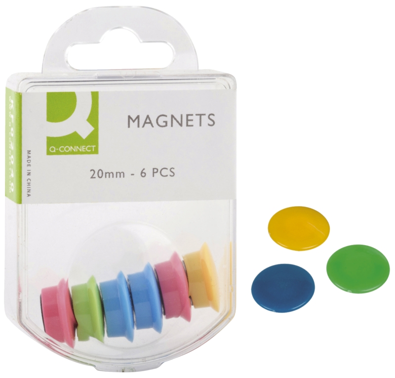 Magnet 20mm 6 Stück sortiert Q-CONNECT KF02040