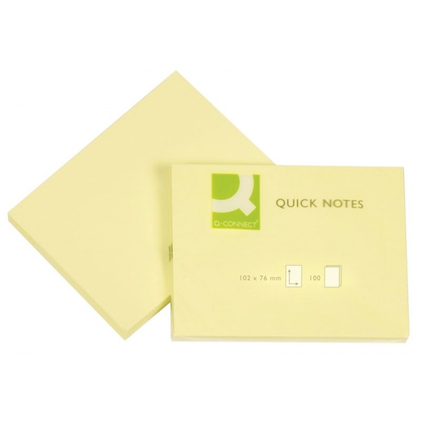 Haftnotizblock 100 Blatt gelb Q-CONNECT KF01410 76x102mm