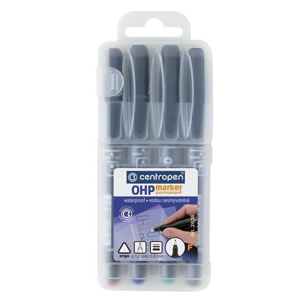 CENTROPEN Marker OHP Permanent 2634 S, 2636 F, 2637 M, 0,6 mm, sortiert
