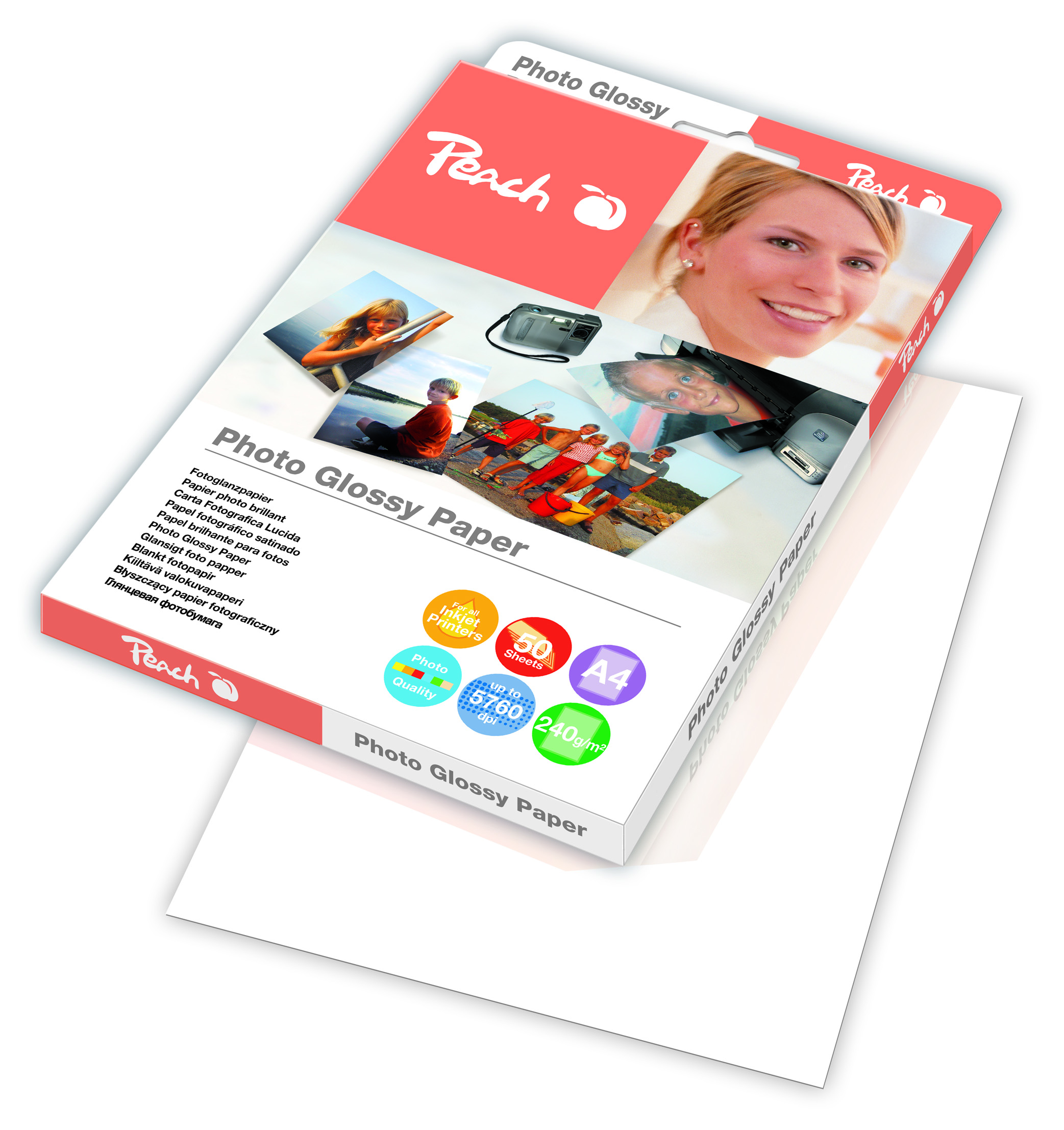 PEACH Photo Glossy Papier A4 240 g/m2, 50 Blatt