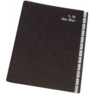 Pultordner  1-12 schwarz Q-CONNECT KF04562 Hartpappe