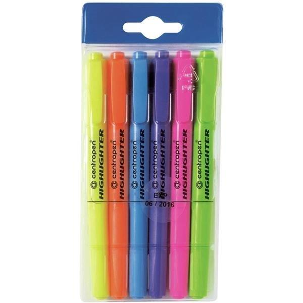 TEXTMARKER CENTROPEN 8722, Keilspitze, 1–4 mm, 6-Farben Set