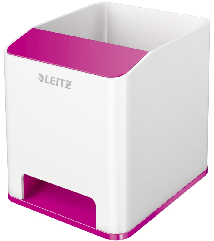 Schreibköcher WOW Sound weiß/pink metal. LEITZ 5363-10-23 Duo Colour