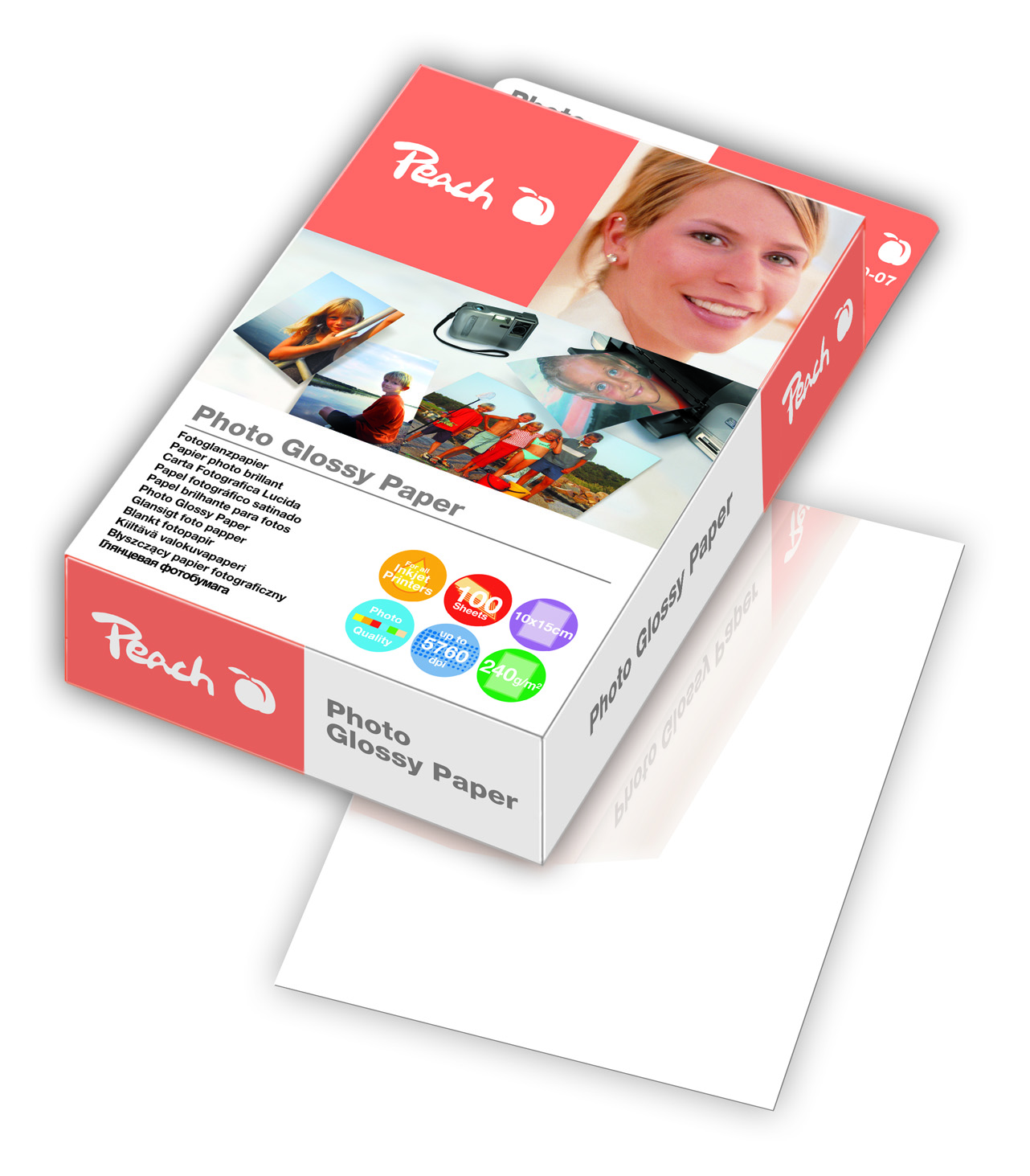 PEACH Photo Glossy Papier 10x15cm 240 g/m2, 100 Blatt