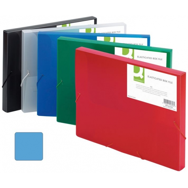 Heftbox blau transparent Q-CONNECT KF02307 A4 25mm PP