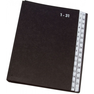 Pultordner  1-31 schwarz Q-CONNECT KF04564 Hartpappe