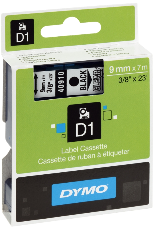 Schriftband D1 40910 tran/sw DYMO S0720670 9mm 7m