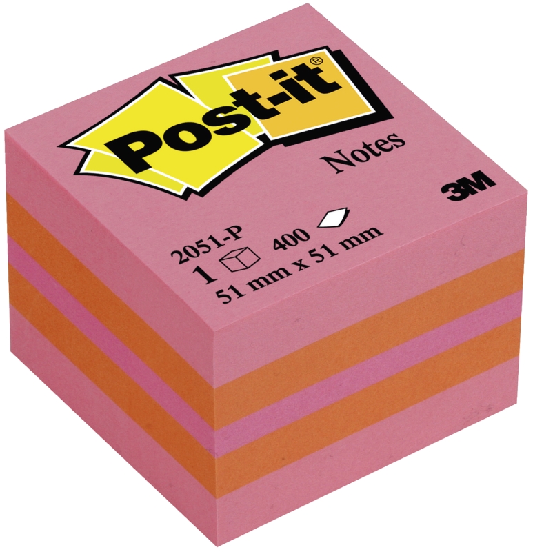 Haftnotizblock 400BL pink POST-IT 2051-P Mini-Würfeln
