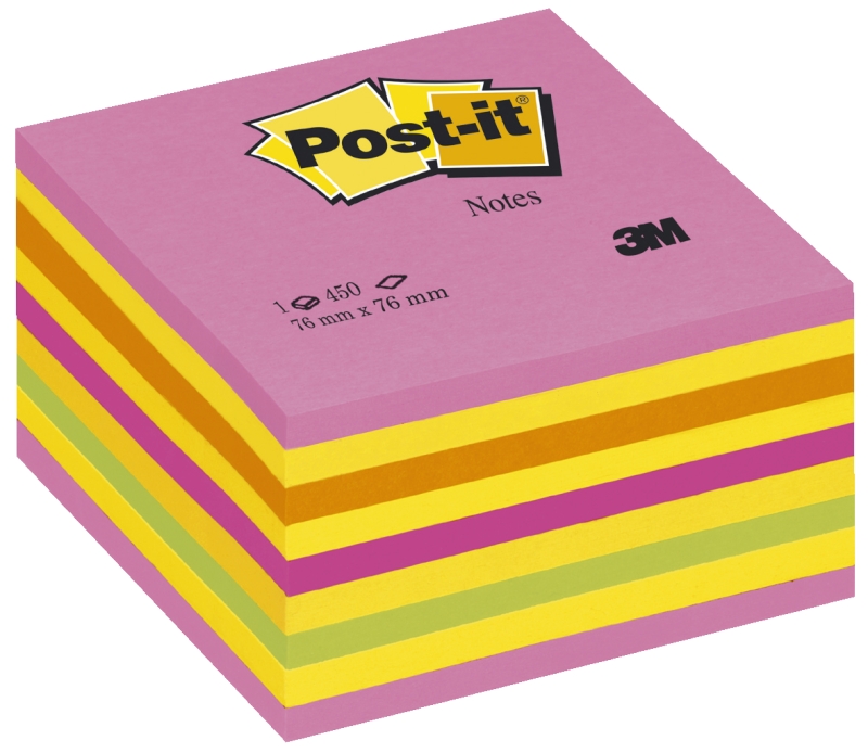 Haftnotizblock 450BL neon pink POST-IT 2028-NP Würfel  76x76mm