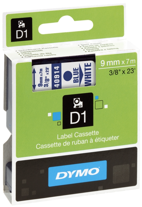 Schriftband D1 40914 weiß/bla DYMO S0720690 9mm 7m